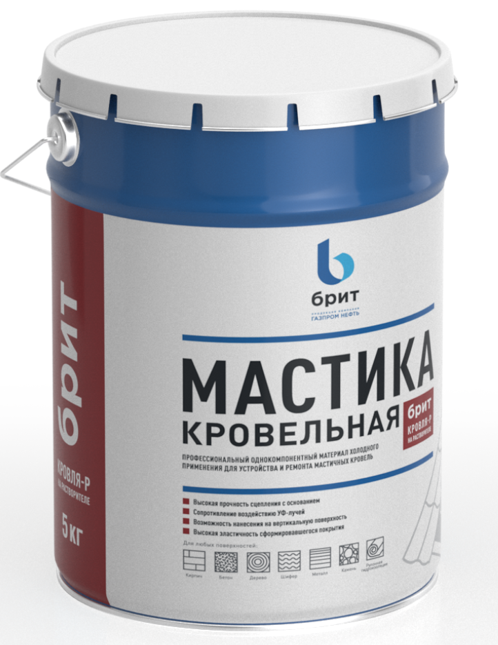 Мастика изоляционная битумно-полимерная эмульсионная «Брит» Кровля-Р